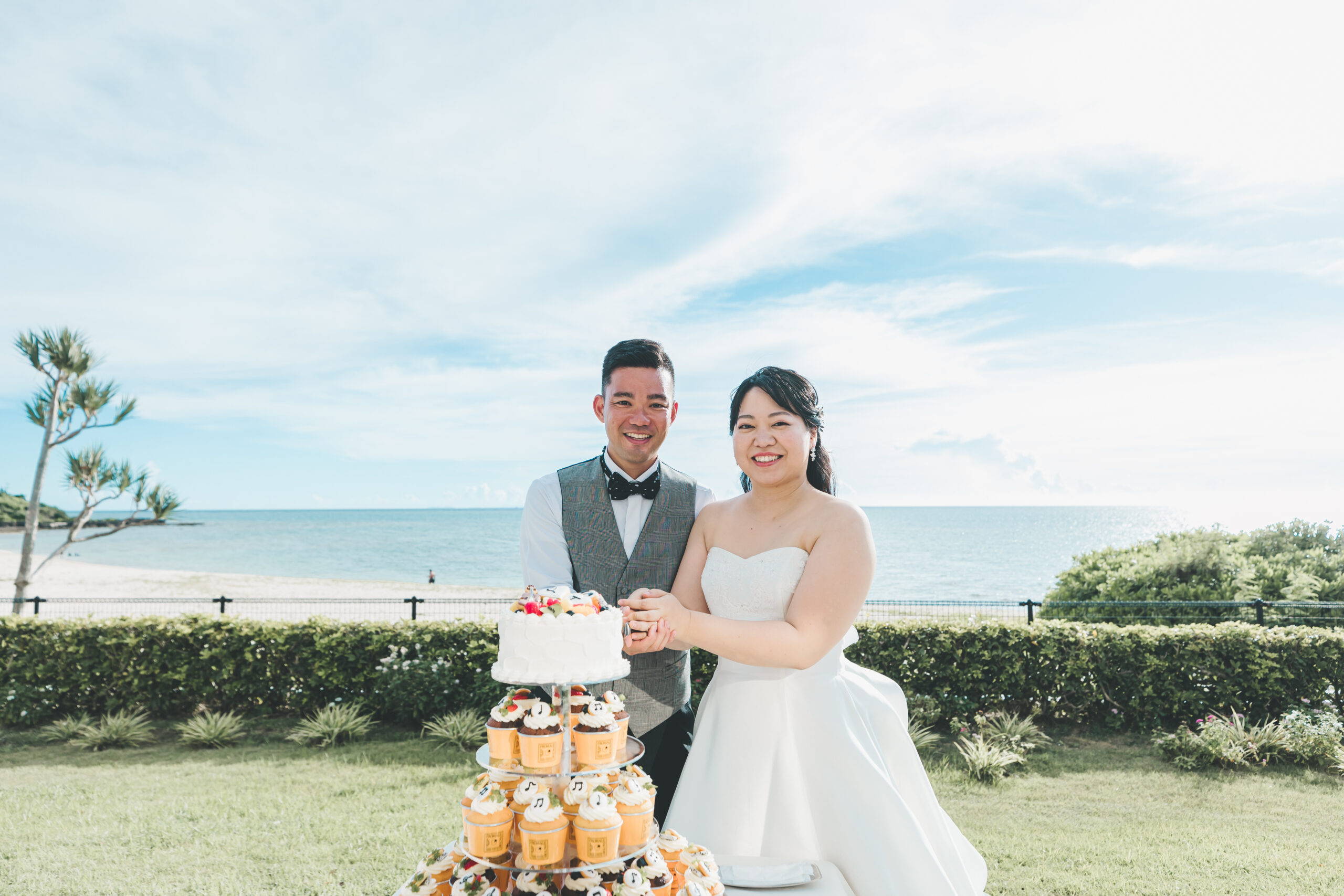 ガーデンでのケーキカットセレモニー